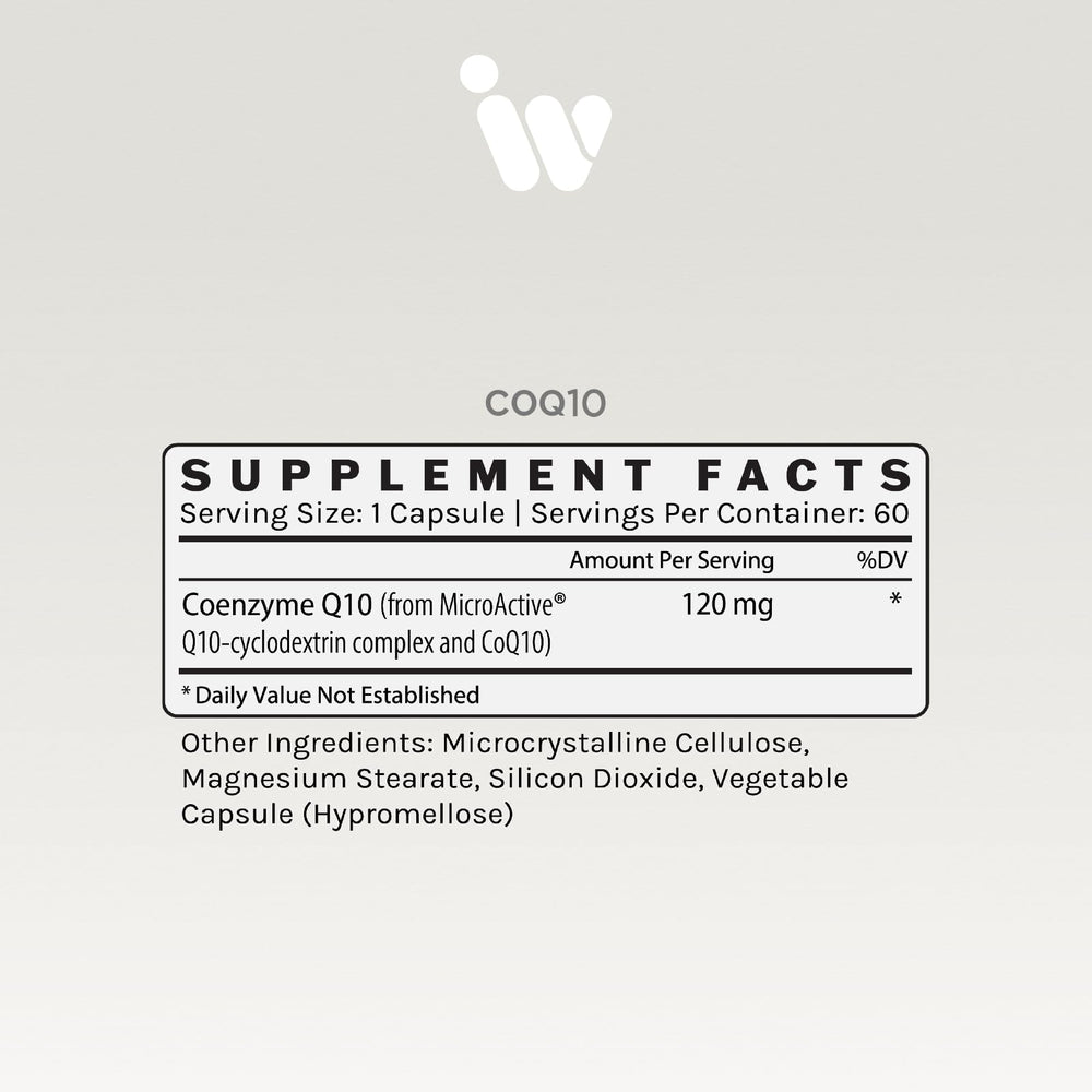 InfiniWell CoQ10 supporting heart and brain health, energy and cellular vitality