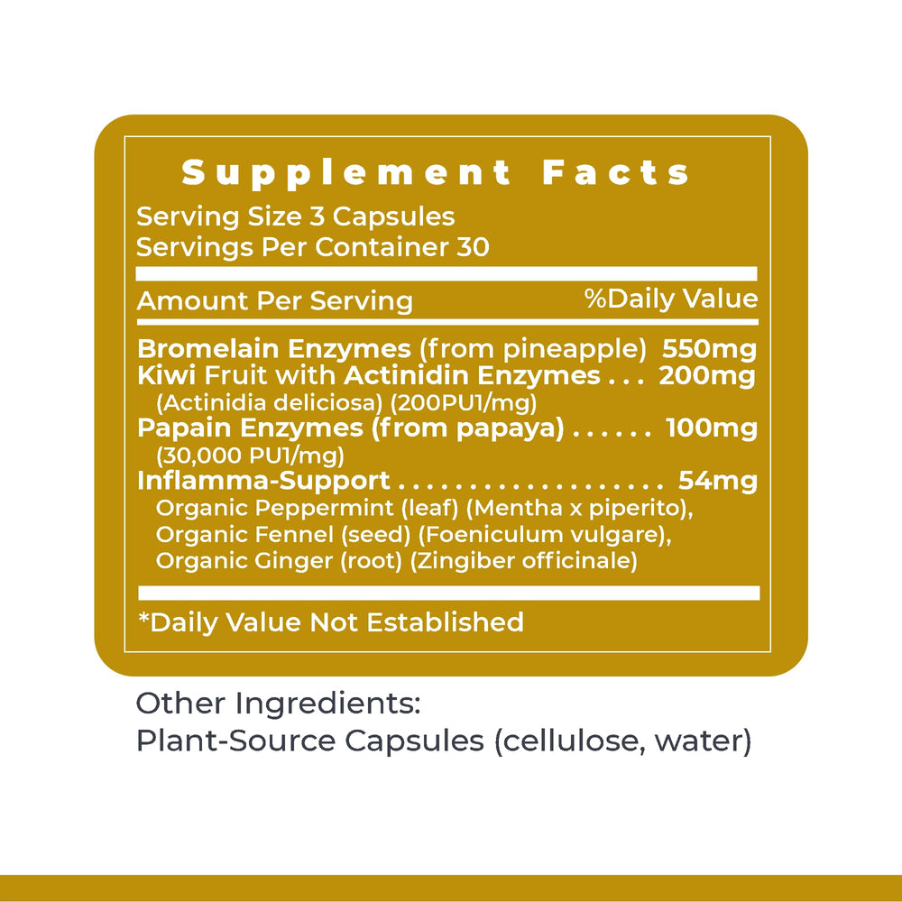 Close-up of Inflammacidin bottle and label