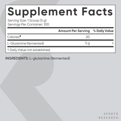 Informed Sport tested seal on L-Glutamine tub