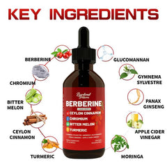 Close-up of key ingredients: berberine, Ceylon cinnamon, turmeric