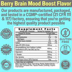 Ingredient highlights: Phosphatidylserine, Alpha GPC, Huperzine A, L-Theanine, Blue Spirulina, Black Pepper