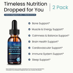 Label showing vitamins C, D3, K2 and minerals