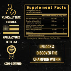 Ingredient list and nutrition facts for the supplement
