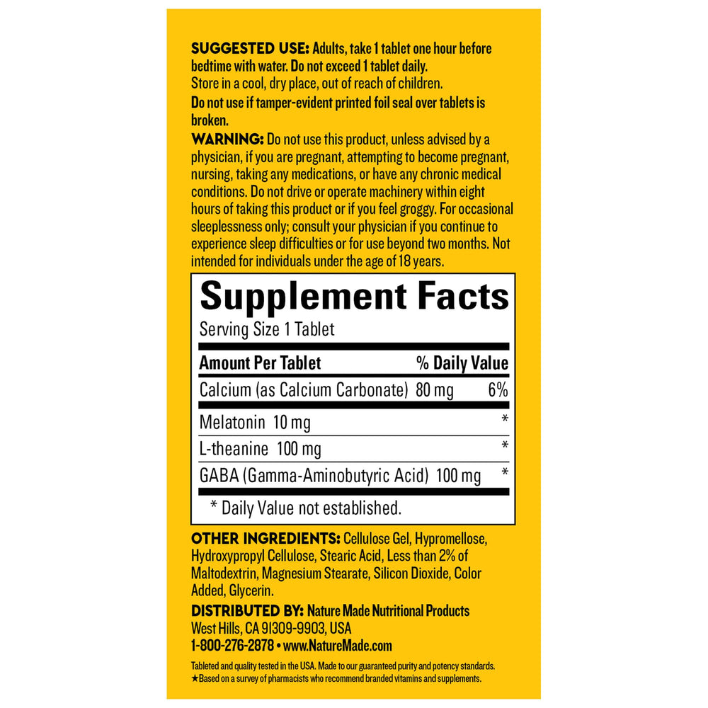 L-Theanine 100 mg and GABA 100 mg ingredients illustration