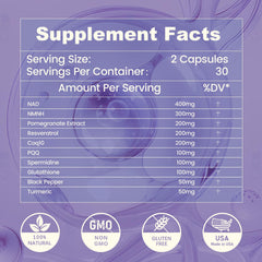 NAD and NMNH antioxidant blend ingredients