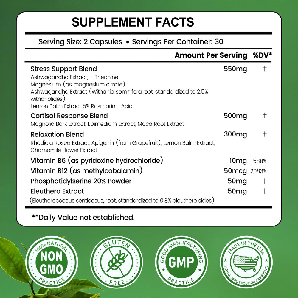 Bottle of inGreens Cortisol Manager showing 120 capsules