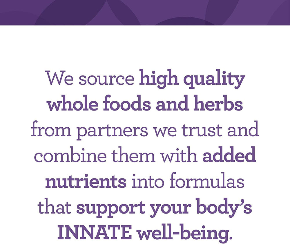 Packaging showing 60 tablets for INNATE Women’s Multivitamin