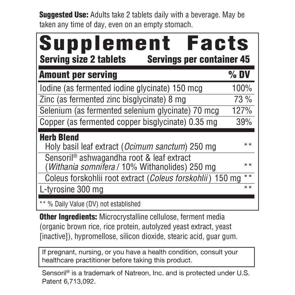 Product bottle with Thyroid Response Complete Care label.