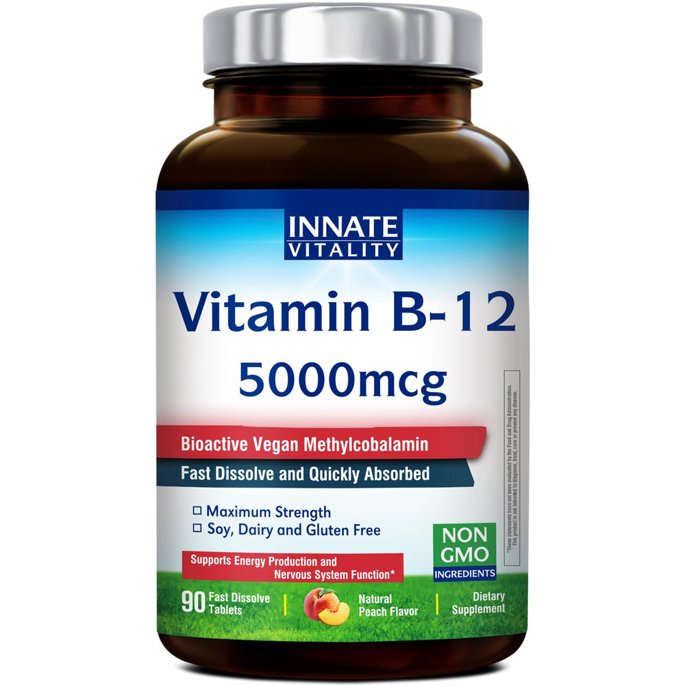 Innate Vitality Vitamin B12 5000mcg Sublingual Tablet – Peach Flavor