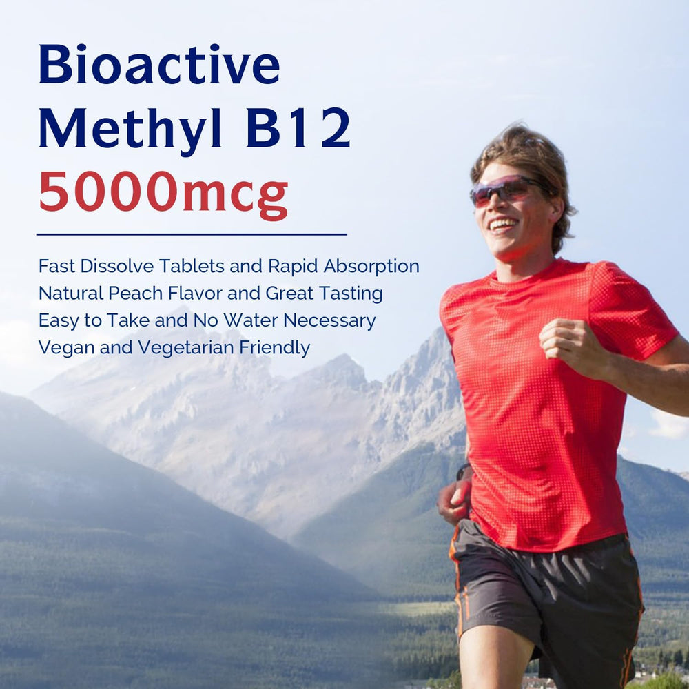 Sublingual B12 tablet dissolving on tongue