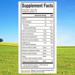 Innate Vitality pineapple-pear flavor powder dissolving in a glass