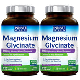 Front view of Innate Vitality Magnesium Glycinate 500mg bottle