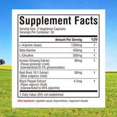 Innate Vitality NO capsules close-up shows easy-to-swallow form aiding workout-ready blood flow.