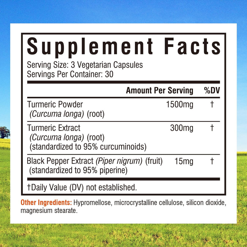 Close-up of turmeric powder and turmeric extract components