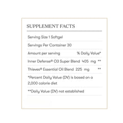 Inner Defense bottle with ingredients illustration