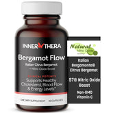 Innerthera Bergamot Flow bottle promotes cardiovascular wellness for daily use.