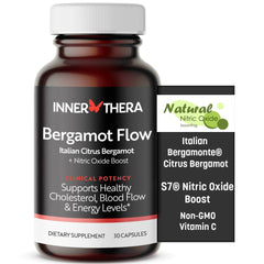 Innerthera Bergamot Flow bottle promotes cardiovascular wellness for daily use.
