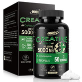 INNIOXV Creatine Monohydrate capsules bottle with 50 servings label