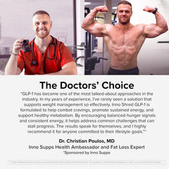 Graphics highlighting GLP-1, thermogenic support and energy