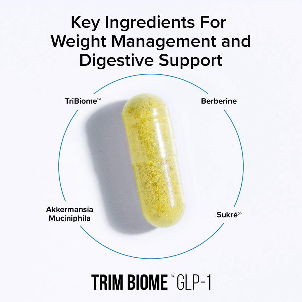 InnoSupps Trim Biome GLP-1 glass with water and pills for daily ritual
