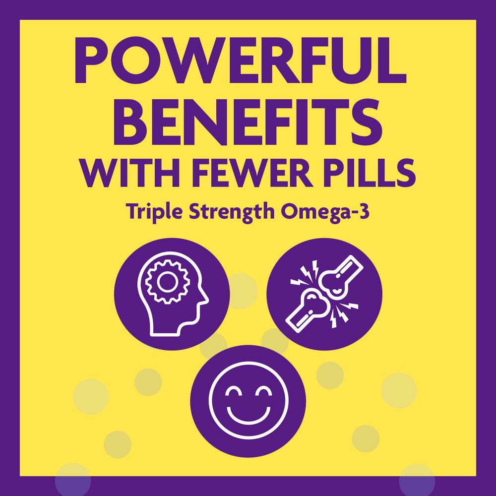 Burpless omega-3 softgels spilling from bottle