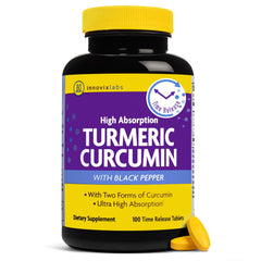 InnovixLabs Turmeric Curcumin with Black Pepper bottle and label
