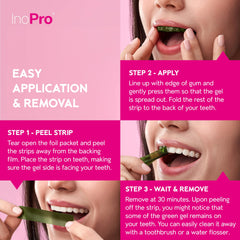 Enamel-safe whitening strips with coconut mint flavor