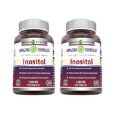 Bottle of Amazing Formulas Inositol 1000mg supplement - 2 pack, 120 tablets