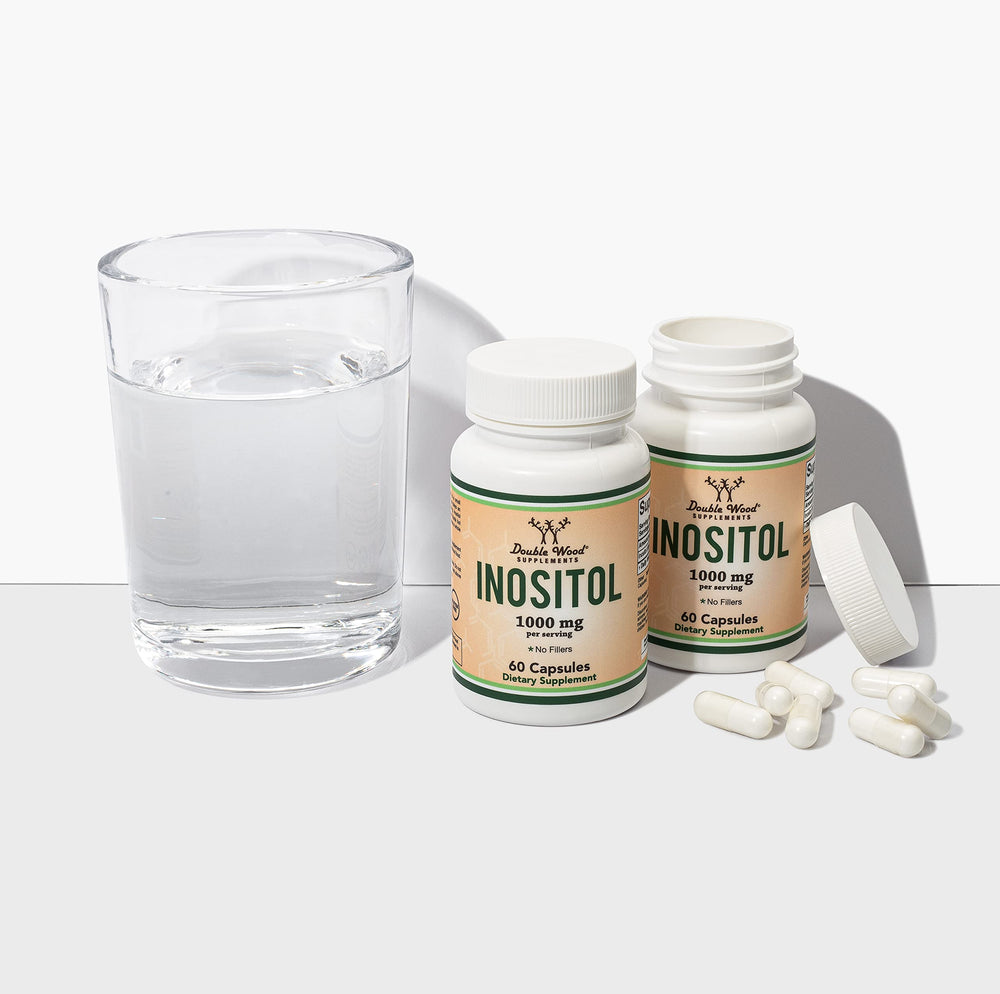 Back view of Inositol capsule bottle with packaging