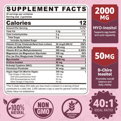 Sugar-free peach-flavored inositol gummies close-up