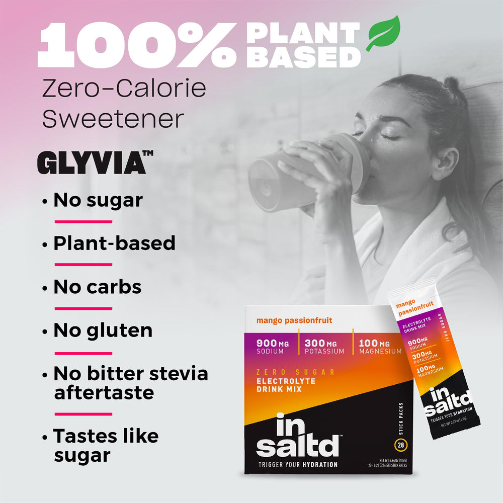 Nutritional ingredients on INSALTD Mango Passionfruit packaging