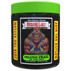 Insane Labz Creatine Craig watermelon bottle highlights flavor and workout performance potential.
