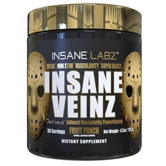 Insane Labz Insane Veinz Gold jar showcases premium NO stack.