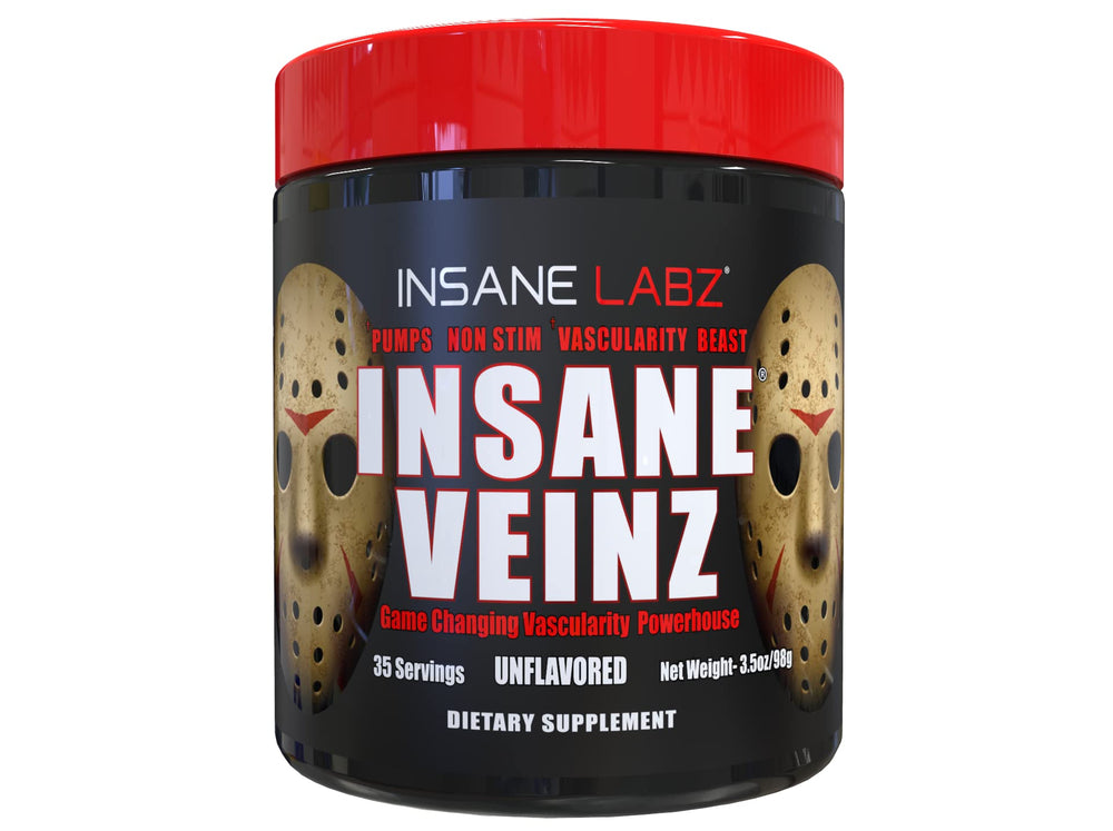 Insane Labz Insane Veinz unflavored bottle offers versatile pre-workout base