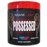 Insane Labz Possessed bottle pour shows low-stimulant pre-workout fueling for focused sessions.