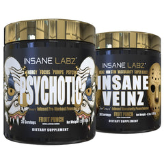 Insane Labz Psychotic Gold bottle ready for a pre-workout boost
