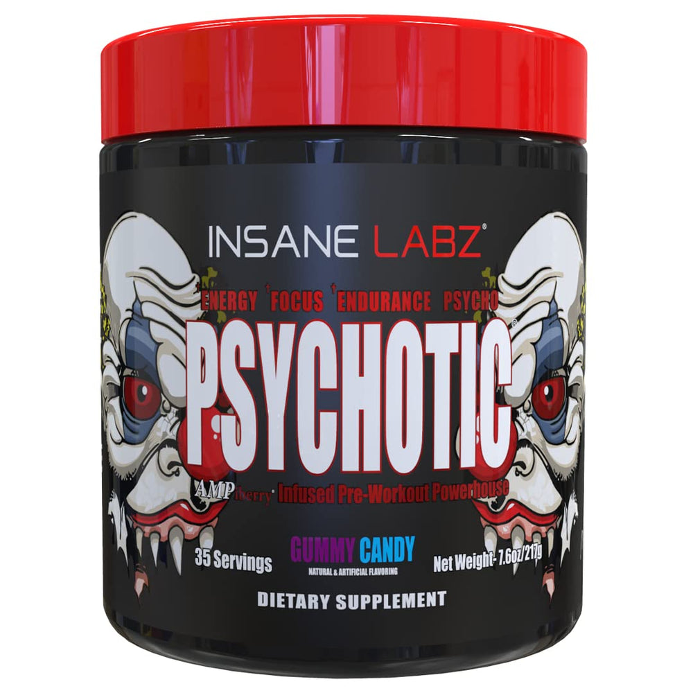 Insane Labz Psychotic gummy-candy powder dispersion ready for quick mixing