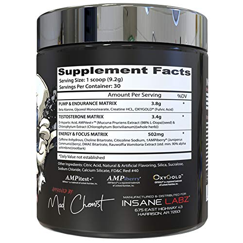 Insane Labz Psychotic Test dry scoop ready for pre-workout energy