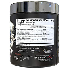 Insane Labz Psychotic Test label closeup showing focus-enhancing ingredients