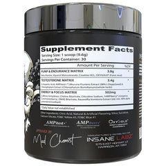 Insane Labz Psychotic Test scoop-dispensed shows precise powder portion for dosing during workouts