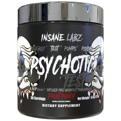 Insane Labz Psychotic Test tub front view highlighting high-stim energy formula