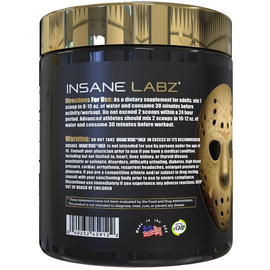 Insane Labz Veinz Gold stack packaging reveals optimized nitric oxide stack