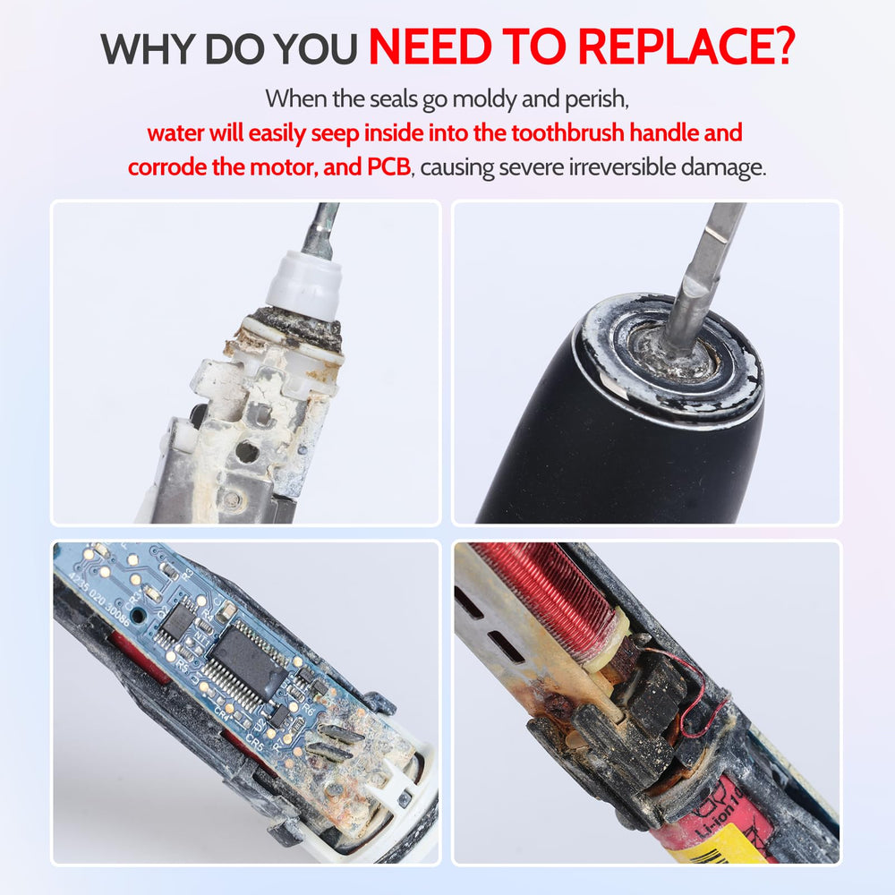 Installation video guide for replacing toothbrush shaft and seal