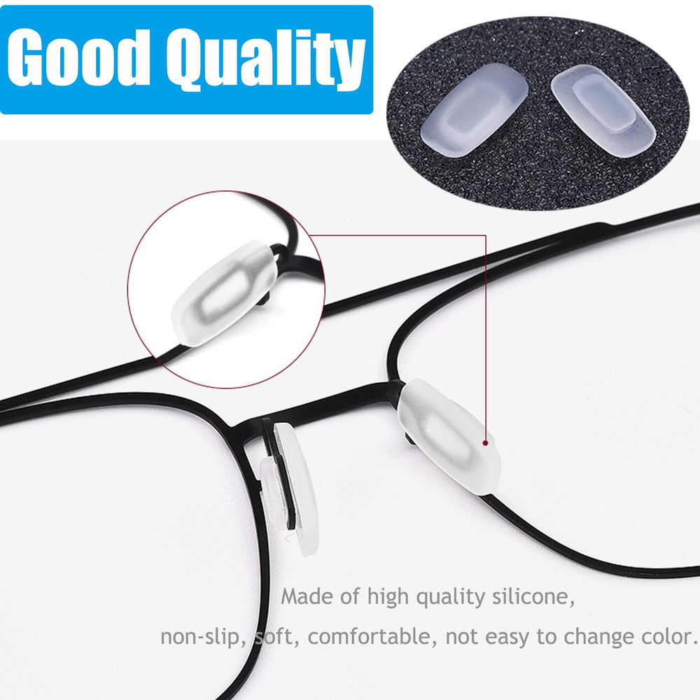 Step-by-step installation of push-in nose pads onto glasses