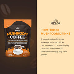 Instant mushroom coffee dissolving in hot water