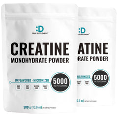 Instant Creatine Monohydrate powder bottle in a two-pack