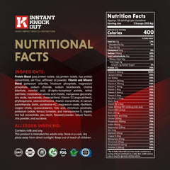 Nutrition label of Instant Knockout Complete Shred Vanilla