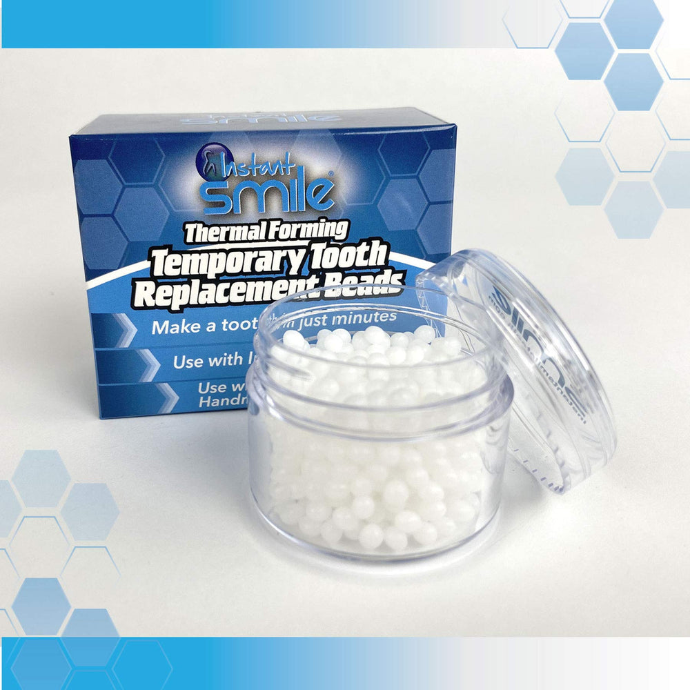 Safe, oral-use beads suitable for temporary tooth replacement