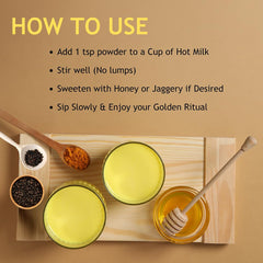 Instant Turmeric Latte Drink Mix prepared with milk
