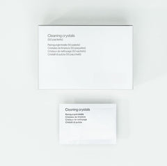 Usage instructions card for Invisalign Cleaning Crystals